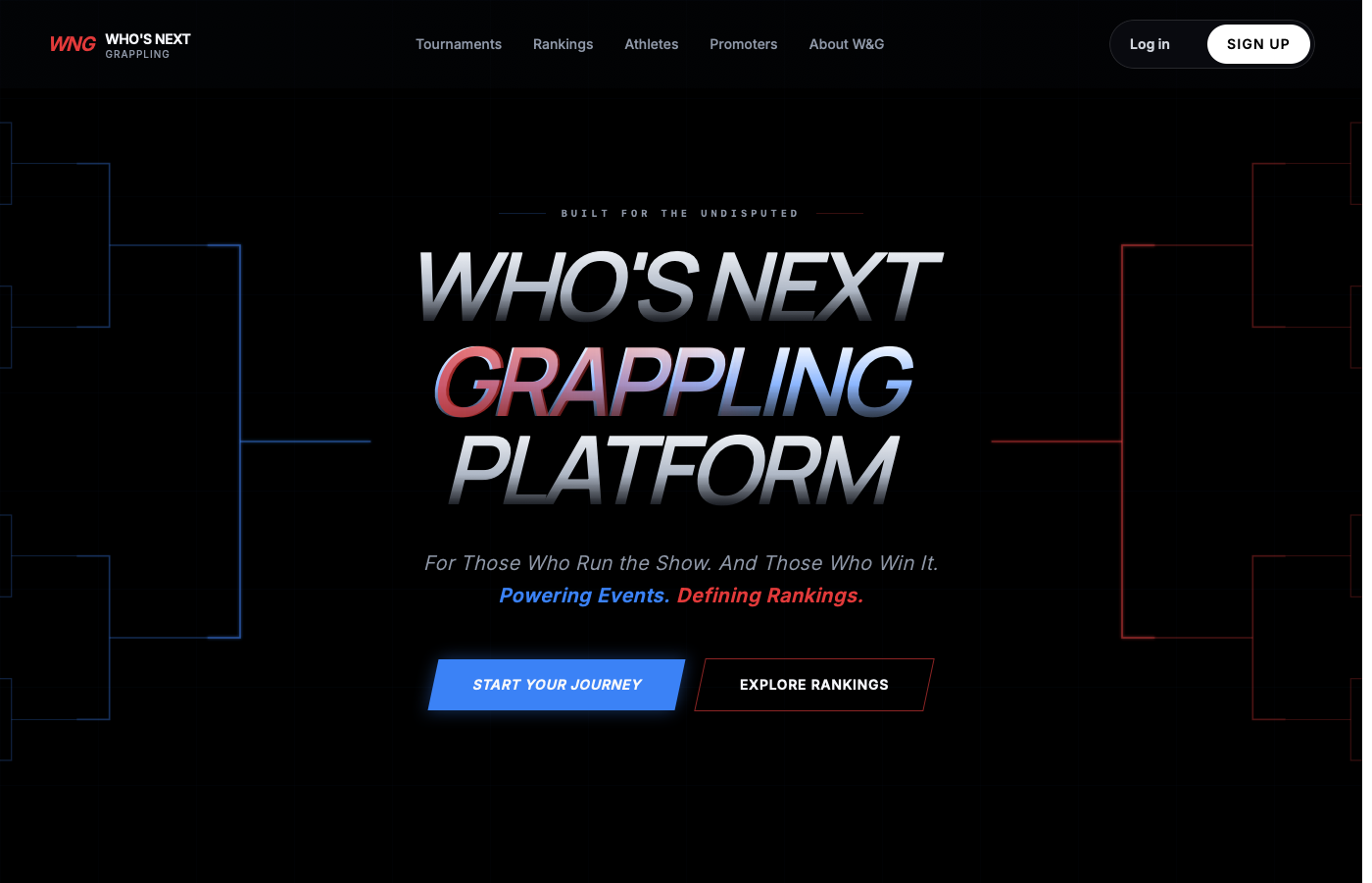 W&G Platform — sports tech platform for professional grappling, built by MachX Labs